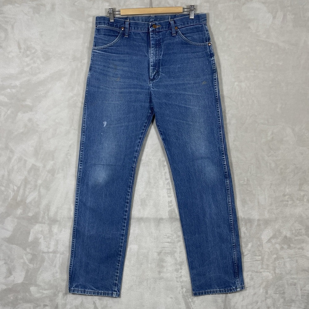 Vintage Wrangler 13MWZ Jeans Mens 34x34 Cowboy Cut Whisker Fade 13mwzpw